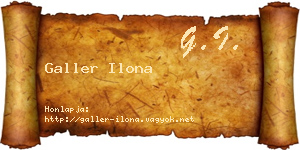 Galler Ilona névjegykártya